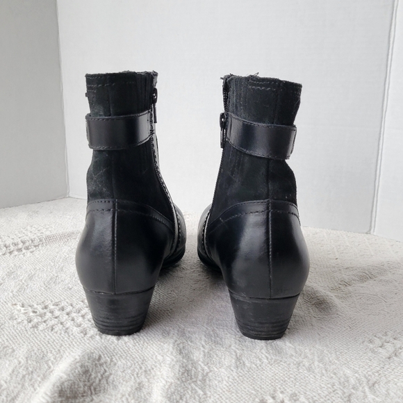 Avalon Leather Slip On Zipper Black Casual Everyday Boots - Picture 11 of 11